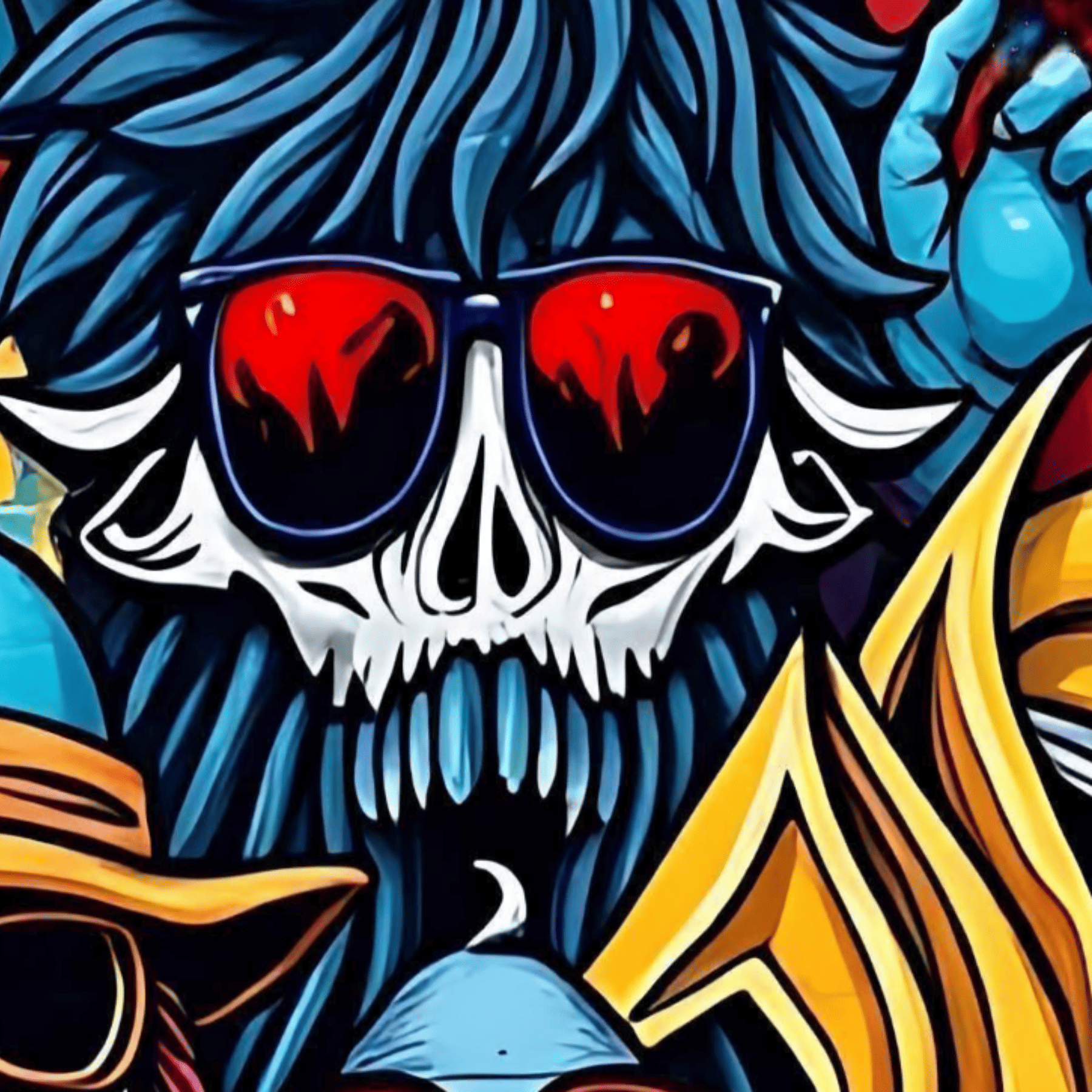 Sunset Skull Squad Art Print