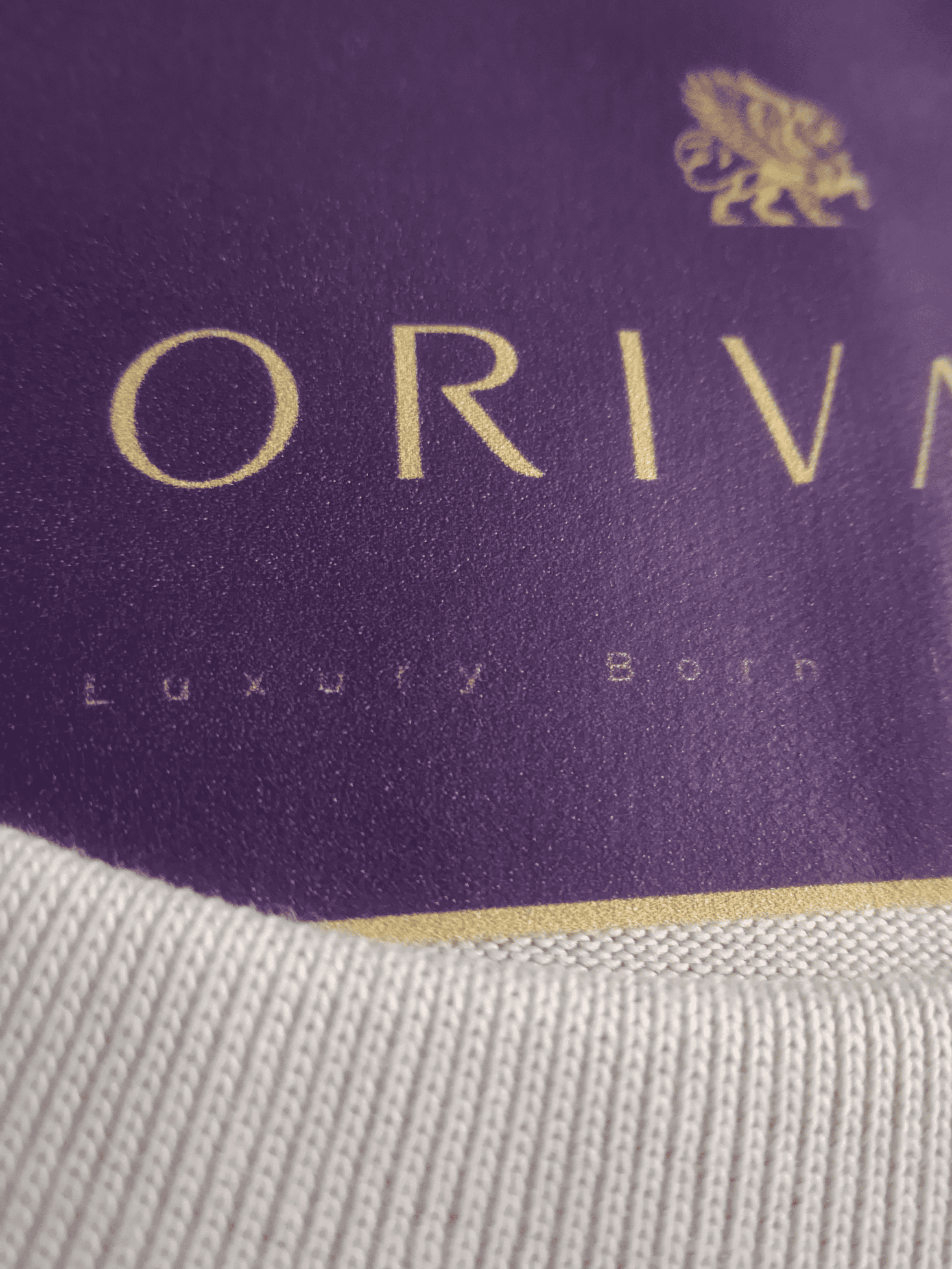 Orivaro Logo printed in a t-shirt neck area
