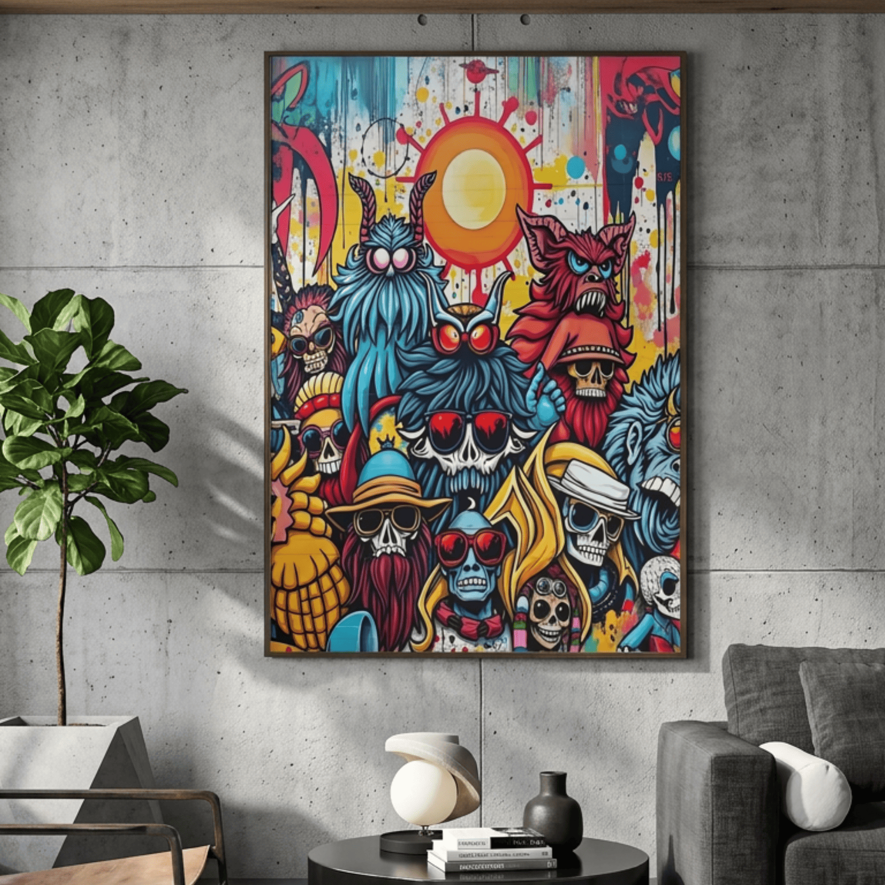 Sunset Skull Squad Art Print