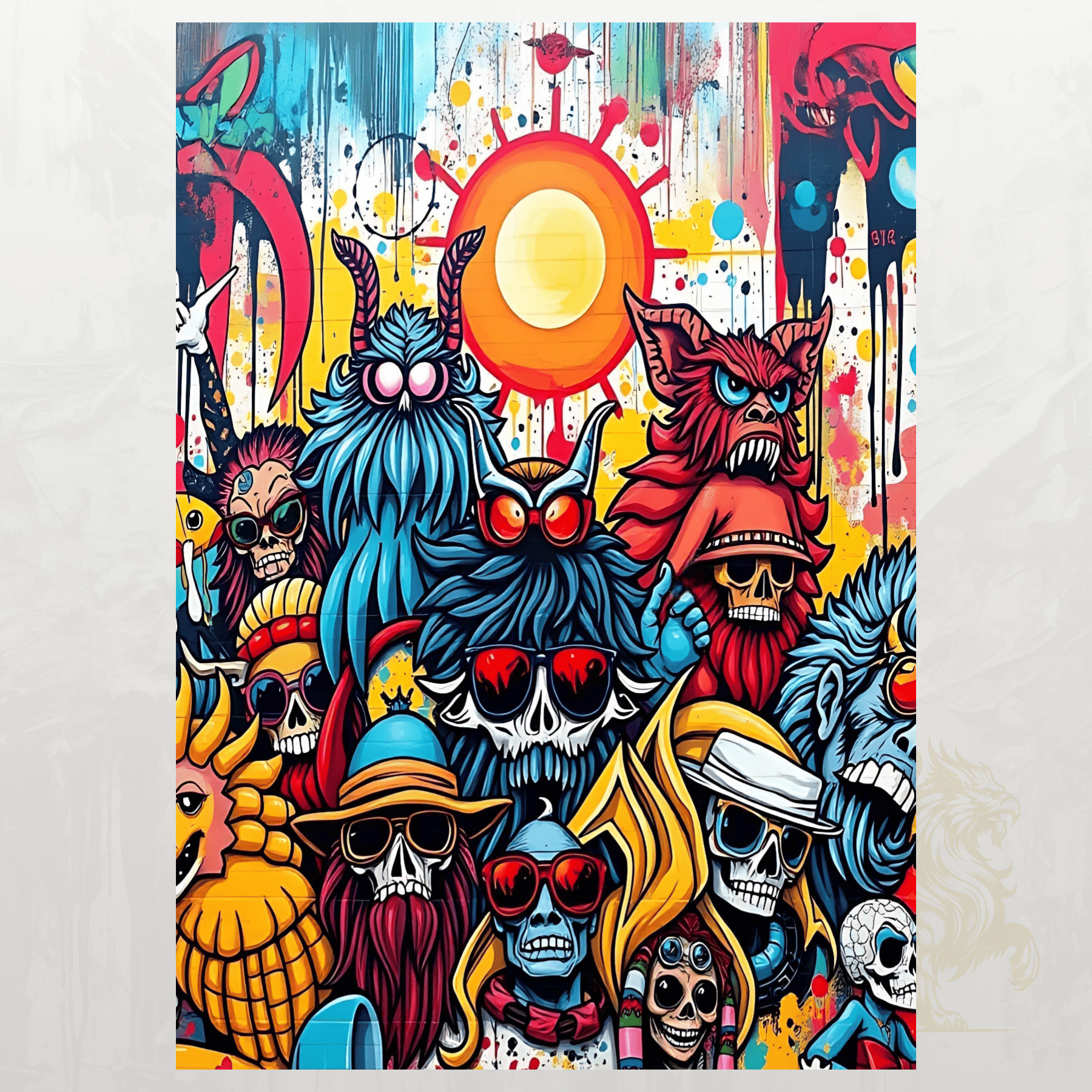 Sunset Skull Squad Art Print